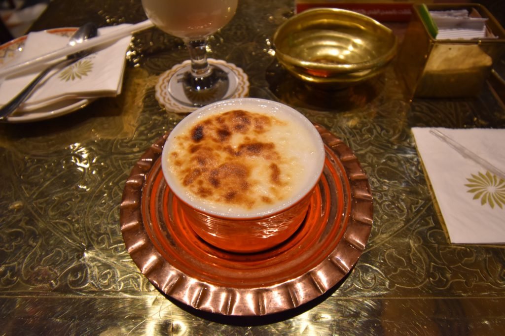 A dish of Om Ali, the Egyptian bread pudding, served in Khan el-Khalili