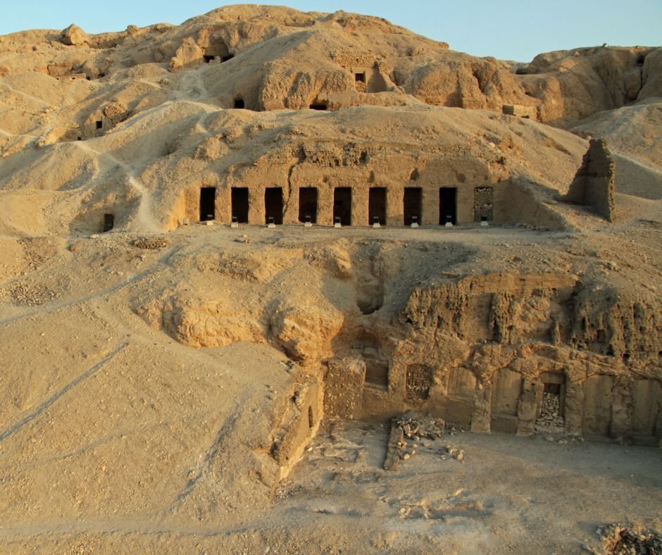 Rock-cut tombs in the cliffs of Luxor's West Bank